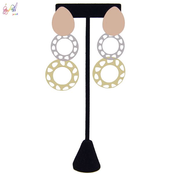 

yulaili new korean style statement drop earrings for women fashion vintage round metal dangle hanging earring jewelry ing, Silver
