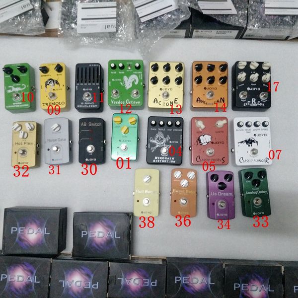 Clássico Efeito Guitarra Pedal 17 Models Escolha multi-efeitos pedais de distorção Overdrive Delay Eco Reverb Chorus Flanger Wah Fase Volume