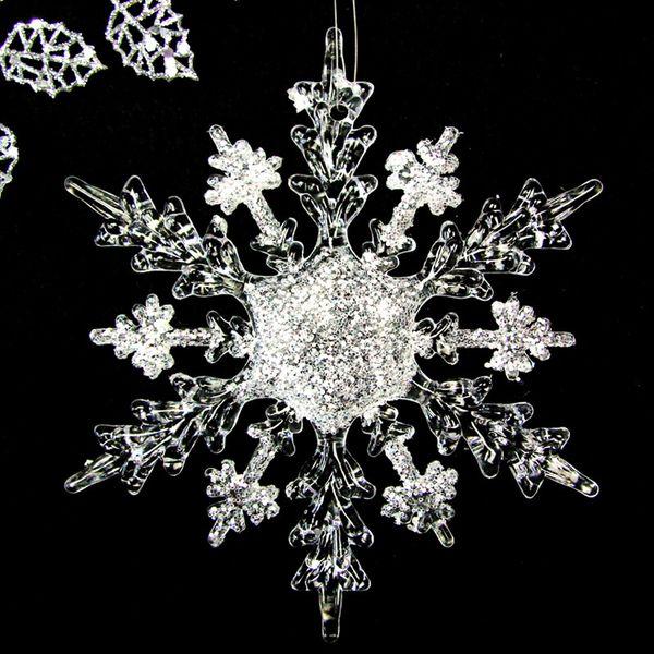 

christmas snowflake clear purple blue crystal acrylic snow for xmas tree pendant diy decorative accessory craft scrapbooking e