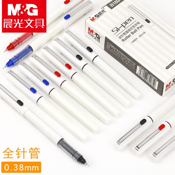 

6/12pcs m&g direct-fluid-roller pen 0.38mm gel pen full needle carbon signature arpb1804 examination quick-drying