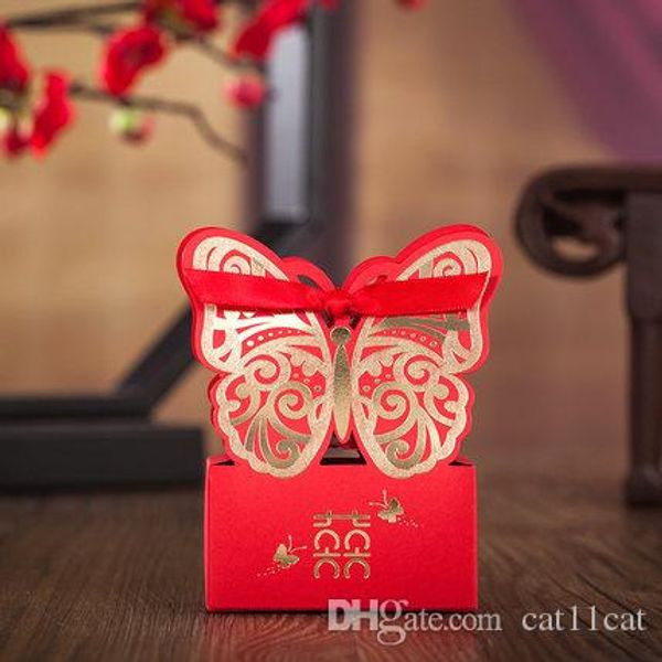 Double Happiness Chinese Red Candy Box Classical Wedding Candy