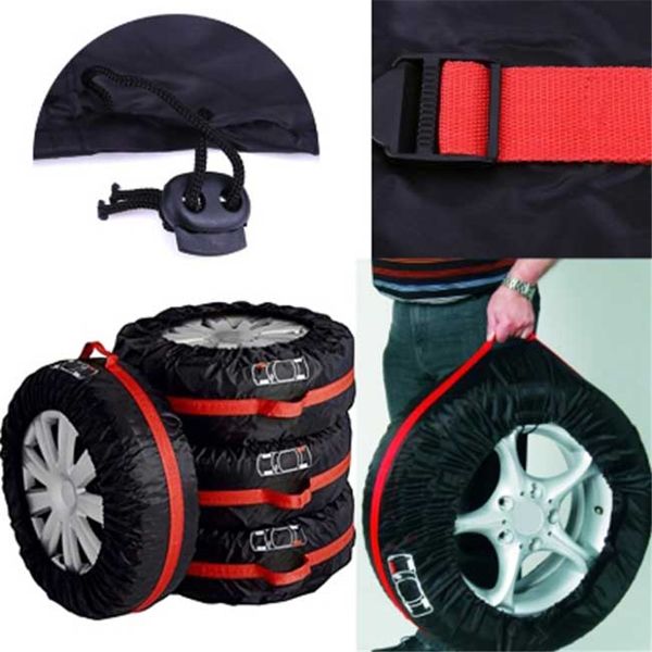 

4pcs car tire protection cover spare tire cover snow dust convenient collection universal storage bag