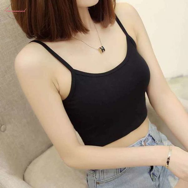 

camisole womens short base navel slim summer tube wrap around exposed navel small black white vest 2020 new