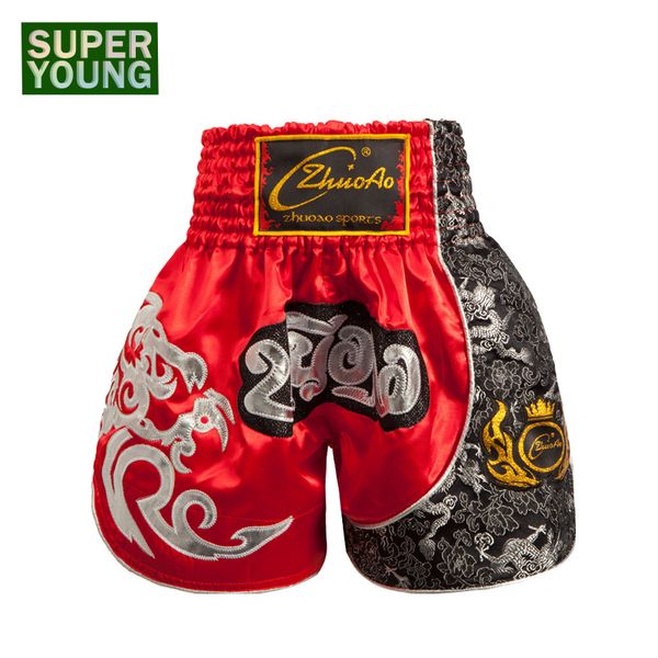 

mens kickboxing muay thai shorts kids boys kick boxing training fight grappling trunks children fitness gym sportswear, Blue