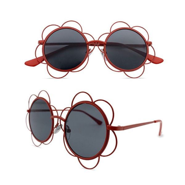 

girls boys sunglasses sunflower shape lovely glasses kids baby children flower metal round sun glasses uv400, White;black