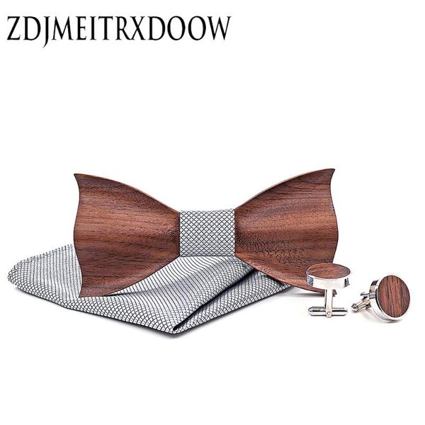

new design 3d wooden tie pocekt square cufflinks fashion wood bow tie wedding dinne handmade corbata wooden ties cadeau homme, Blue;purple