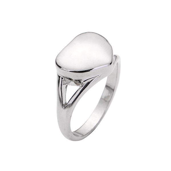 

vintage heart pet memorial ring cremation ash holder urn finger rings for women femme jewelry size 7-10, Silver