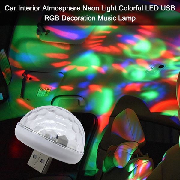 

car interior led usb rgb decoration music lamp atmosphere neon light colorful
