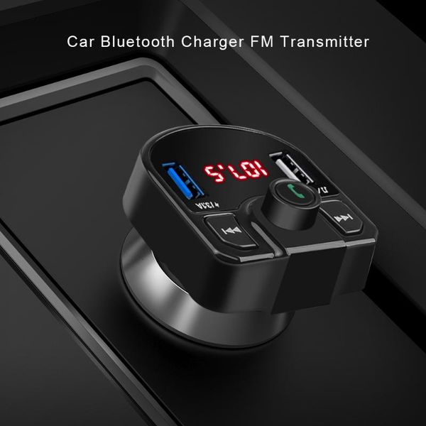 

lcd car fm transmitter wireless handsbluetooth car kit usb aux fm modulator mp3 player dual usb charger adapter
