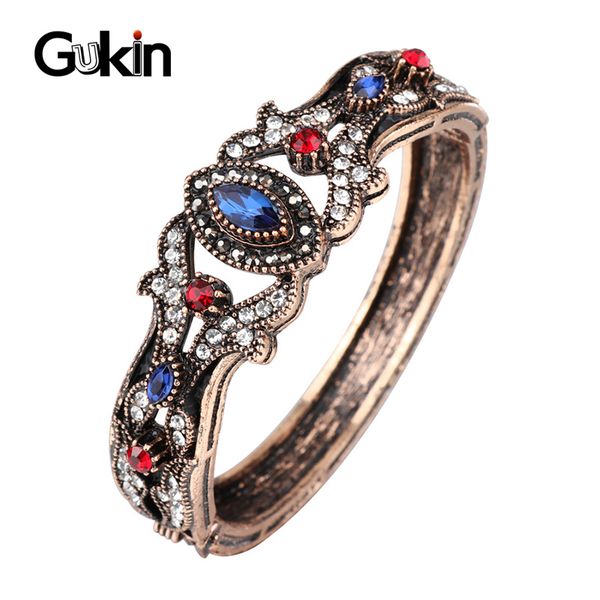 

gukin new boho women's bracelets antique gold color inlaid crystal bracelet party jewelry accessories alibaba express, Black