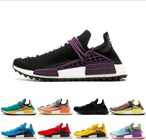 

human race hu trail x pharrell williams men running shoes yellow solar pack afro holi blank canvas mens trainers women sports sneaker