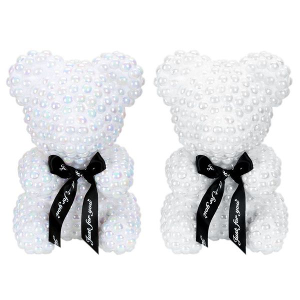 

21cm foam bear modeling imitation pearl handmade craft gift christmas valentine's day wedding home decoration, Pink;blue
