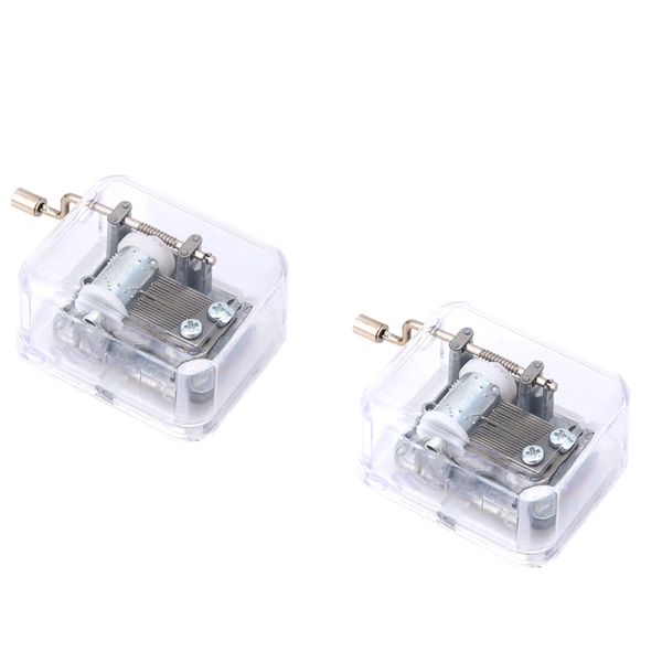 

2pcs hand crank gurdy mechanical music box movement kids toy collectibles