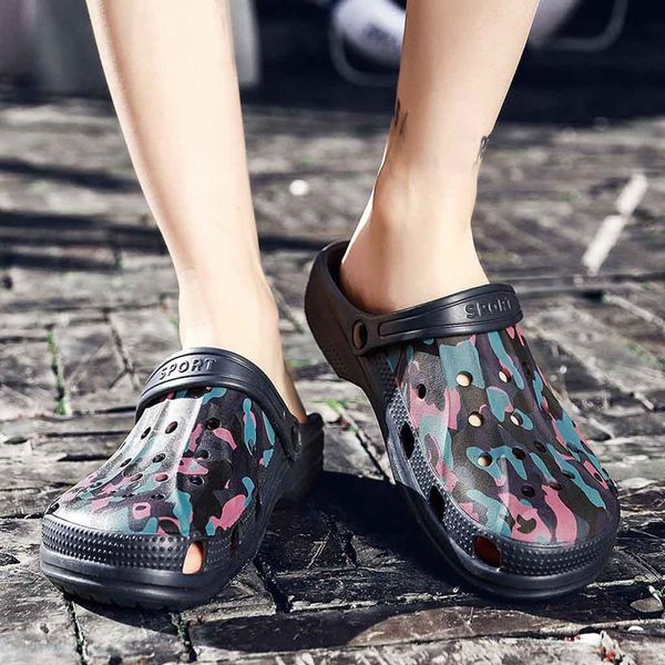 

men beach sandals hole shoes sandals breathable casual outdoor non-slip mens sandal slipper zapatillas hombre dropshipping #da, Black