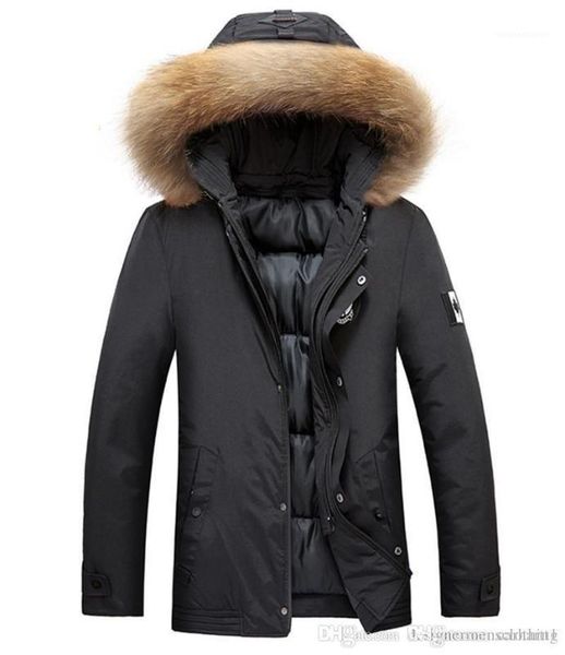 

color long sleeve thick mens jackets casual hooded male outerwears maple leaf mens winter coats solid, Black