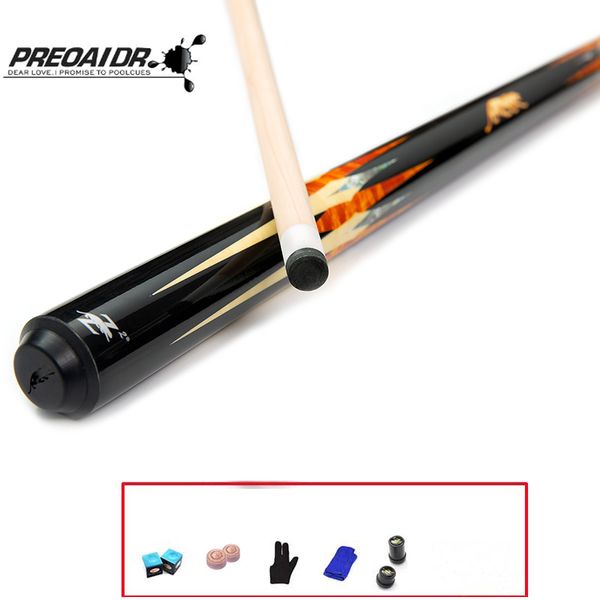 

preoaidr pool cues stick 13mm 11.5mm 10mm tips black white colors billiard cue with chalk,tips,glove