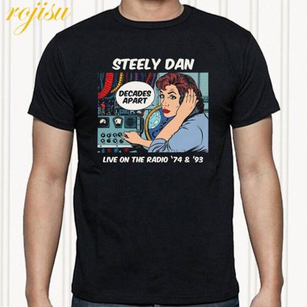 

summer o-neck cottonsteely dan live on the radio 74 and 93 mens black t-shirt size s to 3xl t-shirt, White;black