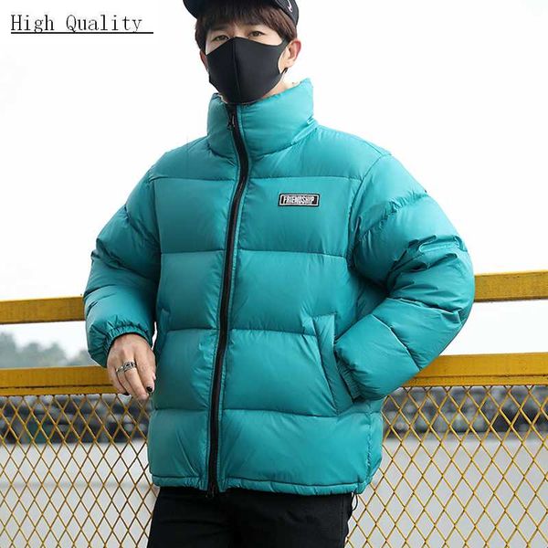 

winter brand men's down jacket fashion warm streetwear puffer duck down coat man clothes 2020 thick parkas hiver 253, Black