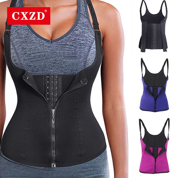 

талия cxzd женского underbust корсет тренер cincher steel boned body shaper жилет с регулируемыми ремнями для похудения, Black;white