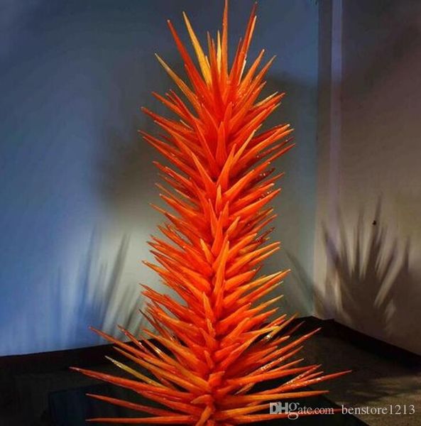 

magnificent hand blown glass tree floor lamp orange murano blown glass conifer sculpture for party garden art decoration