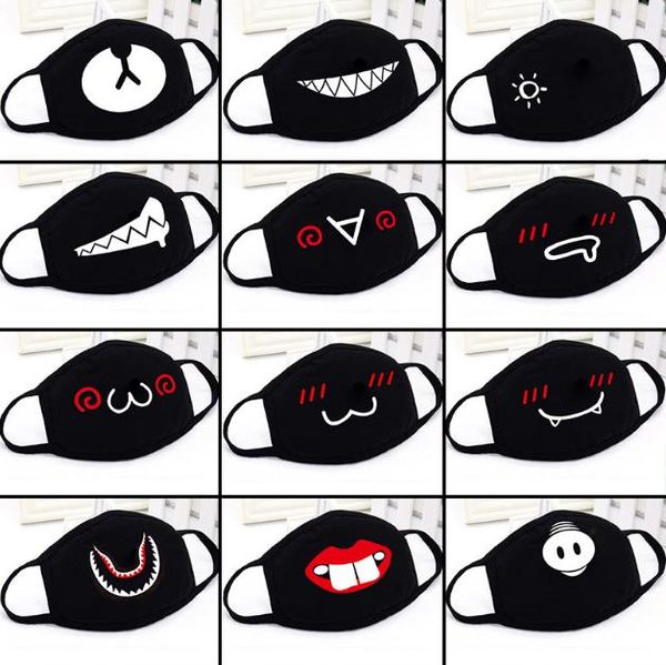 

party anime cute bear mask kids fun fancy dress lower half face mouth muffle mask reusable dust warm windproof cotton mask black white