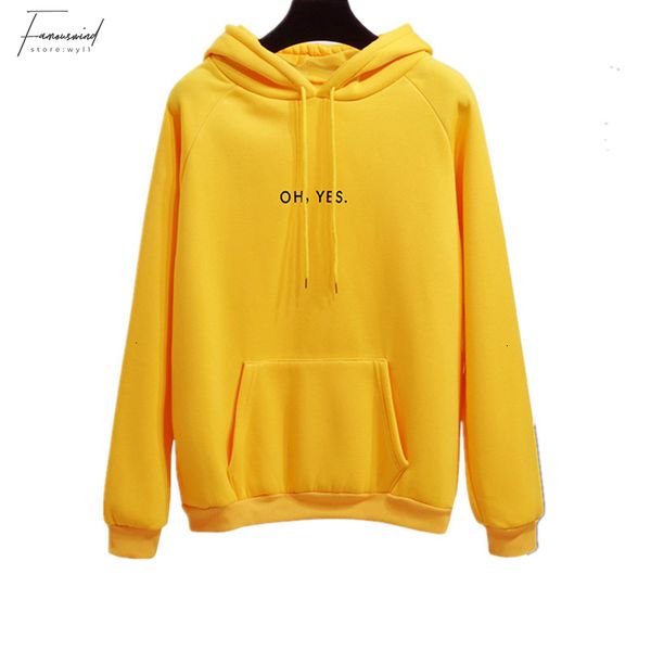 

woman clothes womens hoodie new fashion corduroy long sleeves letter harajuku print girl yellow pullovers o neck hoodies coat, Black