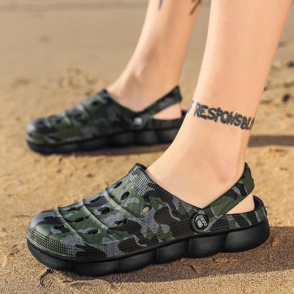 

crocse crocks men pool sandals summer outdoor cholasbeach shoes men slip on garden casual water shower literide crock, Black