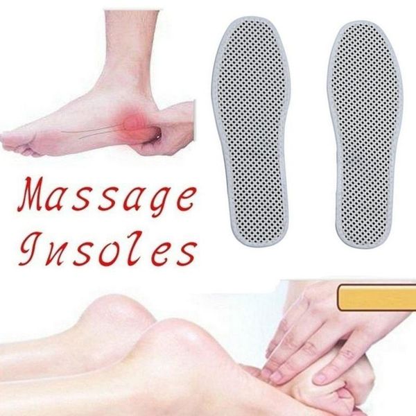 

1 pair anti-fatigue self-heating magnetic therapy massage shoe insoles, Black