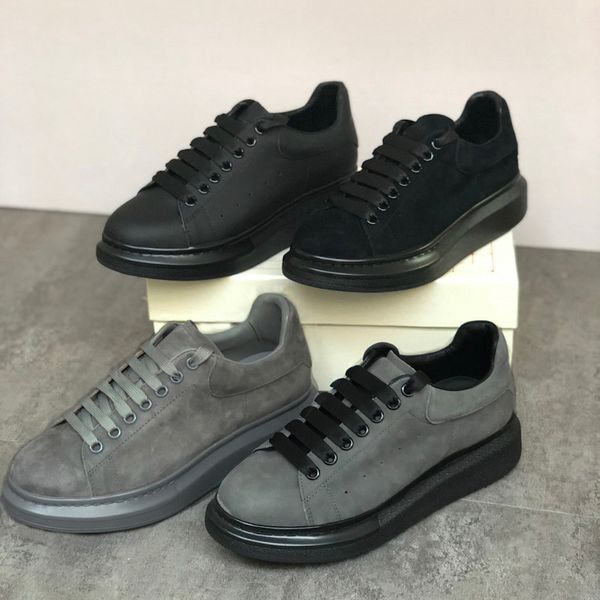 

mens platform shoes designers oversized sneakers suede leather trainers fashion women black white flat runer shoe lace-up trainer with box
