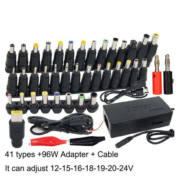 

48 pcs universal power adapter charger ac dc jack power supply connector plug for ibm dell lenovo acer hp toshiba notebook cable