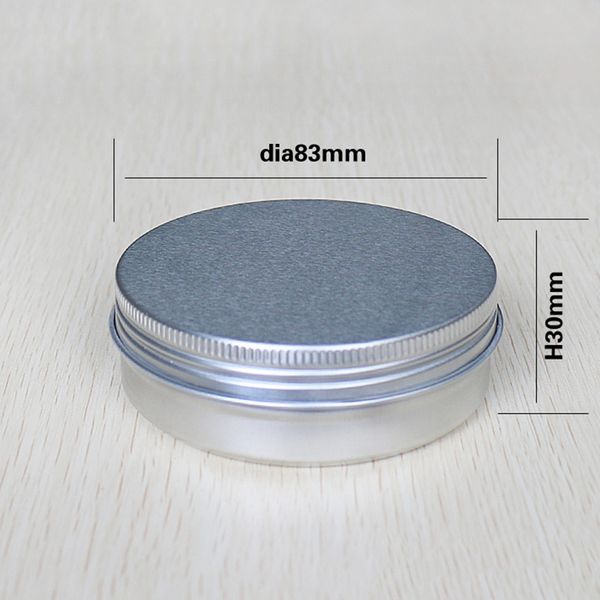 50pcs Alumínio Jars Lip Balm contêiner vazio recipientes cosméticos Maquiagem Creme Jar Gloss Metal Alumínio Tin Prata Box 120ml