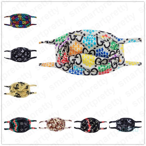 

washable designer silk fiber face masks luxury women protective mask washable brand mask covers anti-dust cycling scarf mouth-muffled41402