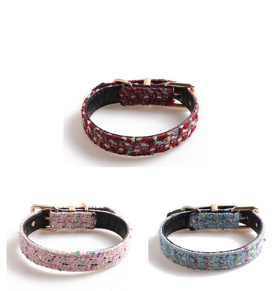

designer pet dog accessories classic small fragrant wool dog collar and towable knot adjustable dog collar