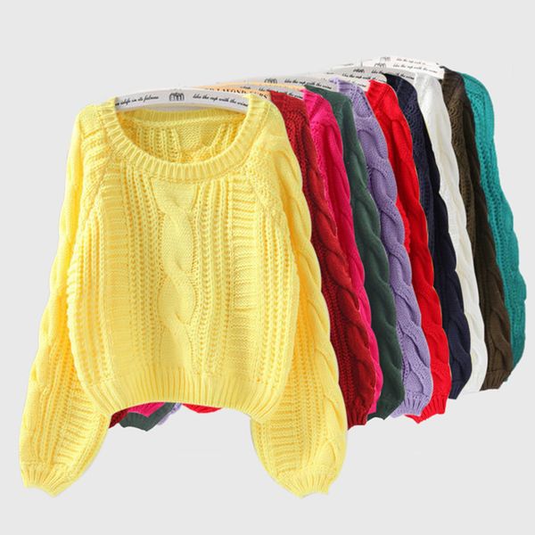 

2020 women o-neck solid autumn winter sweater pullover women female knitted sweater loose long sleeve jumper, White;black