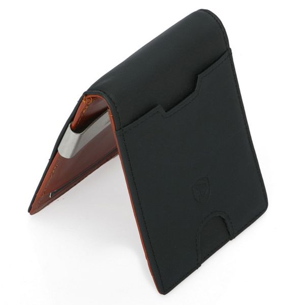 

selling men cards holder wallet leather slim cards case with cash clip -b5, Red;black