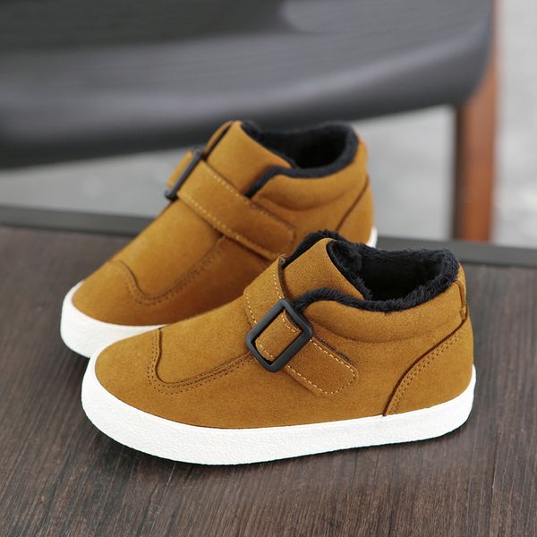 

2018 new autumn winter plush children shoes fashion kids boys shoes anti-slippery girls sneakers toddler boots, Black;grey