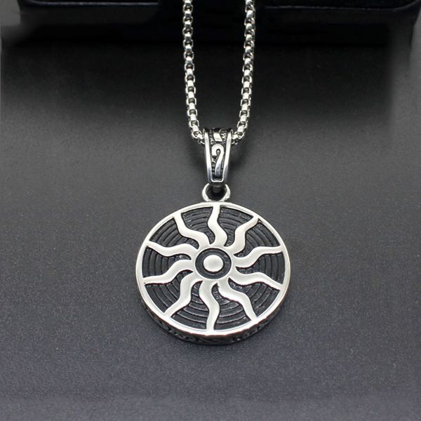 

316l stainless steel fashion sun totem northern europe vikking pendant necklace nordic myth jewelry for man, Silver