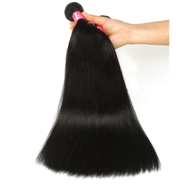 

wholesale 4pcs lot straight brazilian virgin hair grace hair company mink brazilian straight human hair extension 8a braizlian ing, Black