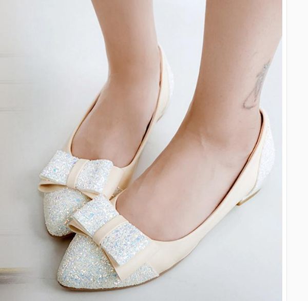 

women's shoes in spring and autumn low heel pointed end bowknot @2609, Black