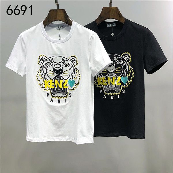 

2020ss spring and summer new high grade cotton printing short sleeve round neck panel t-shirt size: m--xl-xxl-xxxl color: black white qs33, White;black