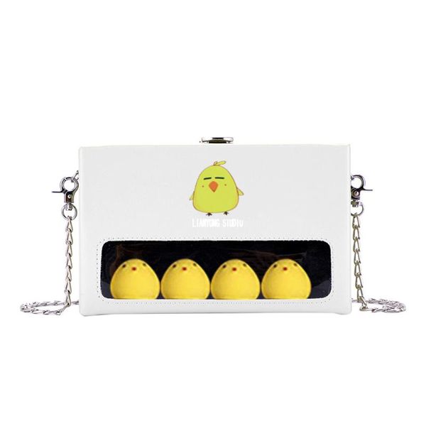 

women fresh bag transparent cute chick shoulder bag chain wild small square diagonal spring and summer for ladies 1219