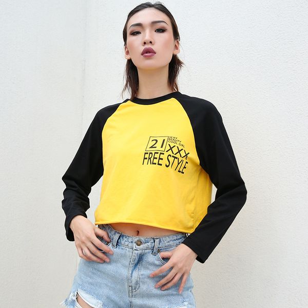 

wholesale-yoga sport clothes for women yoga shirt long sleeve yellow t shirt patchwork camisas majer running fitness feminino 2018, White;red