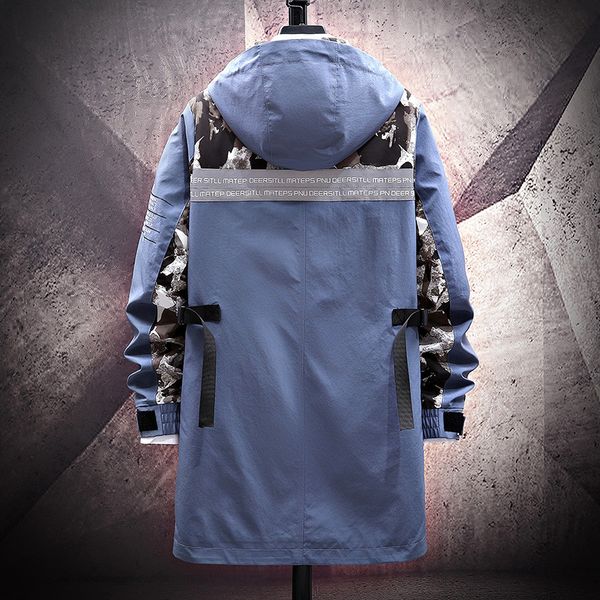 

мужская дизайнерская осенняя куртка куртка tide повседневная длинная камуфляжная строчка оснастка куртка одежда, Black;brown