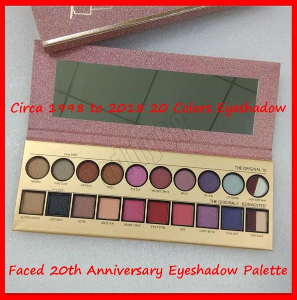 

new faced 20th anniversary eyeshadow palette 20 colors circa 1998 to 2018 the origina reinvention matte shimmer eye shadow eyes makeup