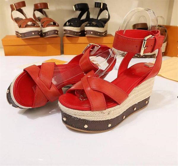 

Новые сандалии на танкетке 1A4VXB TIMELAPSE клин сандалии Роскошные дизайнерские туфли женские модные сандалии Женские высокие каблуки размер 35-41