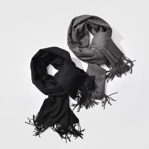 

2018 new men scarf thick warm winter scarves cashmere scarf black and gray gentleman's bussiness scarves, Blue;gray
