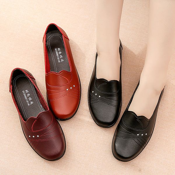 

women's loafers flat shoes women women's slip-ons nonslip spring autumn comfortable fashion shoes sturdy sole, Black
