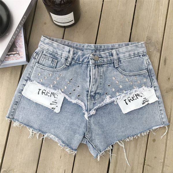 

2019 new arrival casual summer denim women shorts high waists shorts women jeans size s- short jeans, White;black