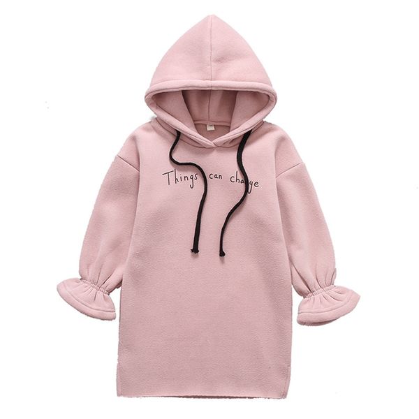 

girls hoodies dress thick warm winter kids dresses for girls 2019 new long sleeve letter fall children clothing toddler teens, Red;yellow