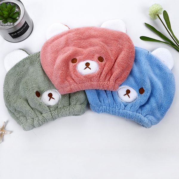 

cartoon cute hair dry hat towel quick dry shower cap strong absorbing drying ultra soft cartoon children droog haar cap